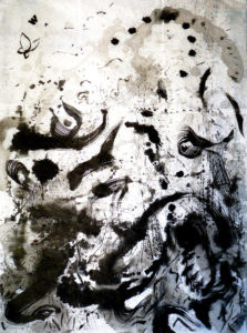 Christophe Tissot 2011 Série Trajectoire - Encre de Chine sur papier mûrier 1,91 x 1,36 m